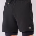 Black Tactical Training Shorts for Men with Built-In Liner
