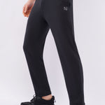 Black Relaxed-Fit Track Pants for Men