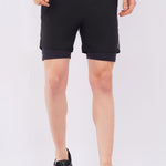 Black Tactical Training Shorts for Men with Built-In Liner