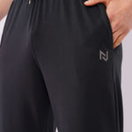 Black Relaxed-Fit Track Pants for Men