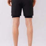 Black Tactical Training Shorts for Men with Built-In Liner