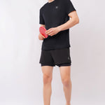 Black Quick-Dry Performance T-Shirt for Men