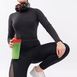 Black Performance Full-Sleeve Crop Top for Women