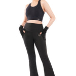 Black High-Waisted Flare Tights for Women