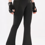 Black High-Waisted Flare Tights for Women